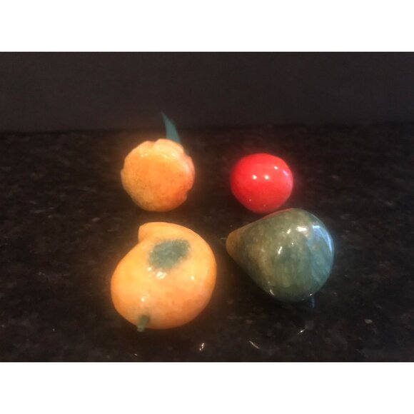 1960's Alabaster Stone Fruit Italian Carved Marble Mid Century Décor Set of 7 - Picture 10 of 10